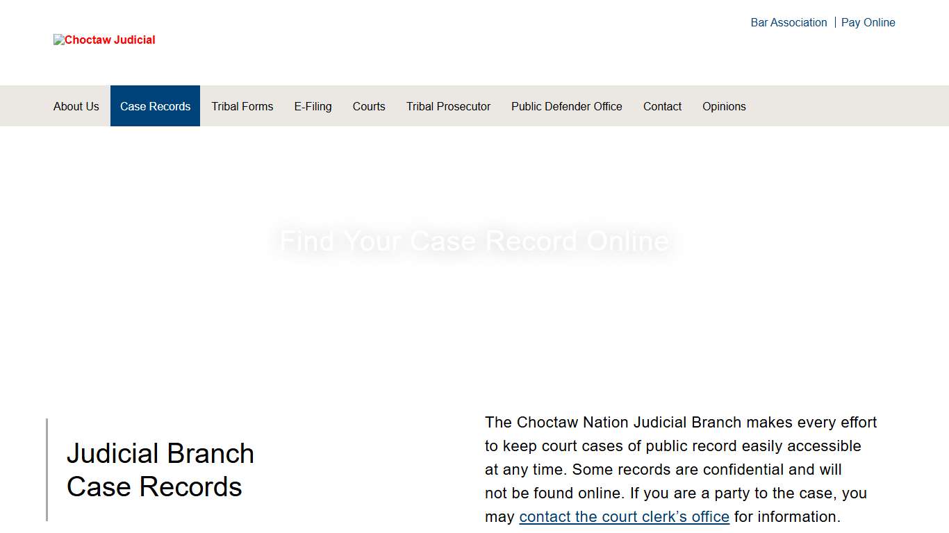Oklahoma Tribal Court Records & Cases Choctaw Nation Judicial Branch